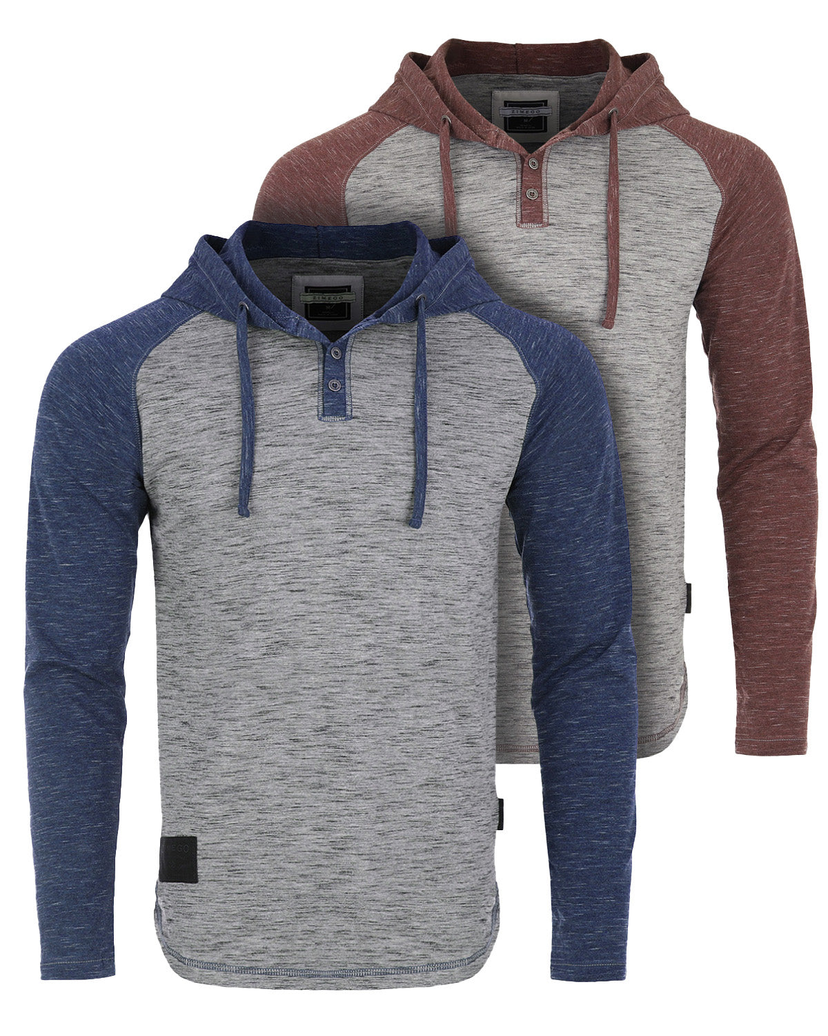 Long Sleeve Athletic Casual Hooded Henley Shirt